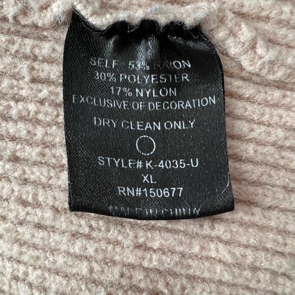 Strut & Bolt Knitted Embroidered Floral Open Front Cardigan Tan Womens Size XL - Picture 7 of 7